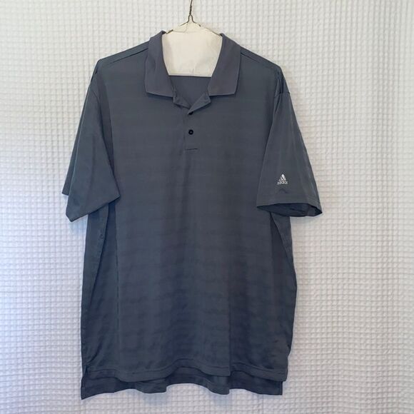 Adidas Golf Polo Shirt Size 2XL Collared Muted Stripes Short Sleeves Gray - Picture 1 of 10